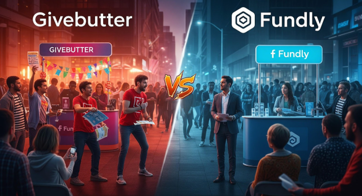 Givebutter vs Fundly: A visual comparison of the two fundraising platforms.